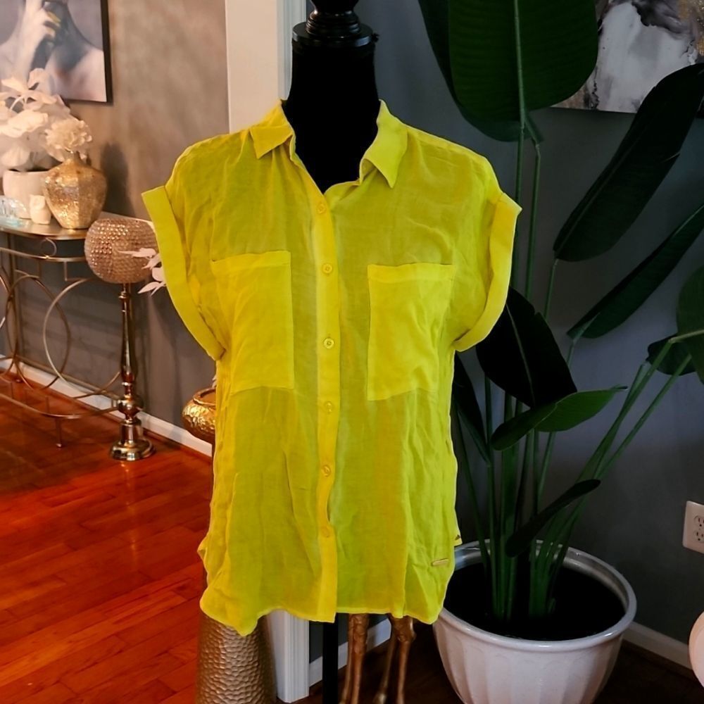 Marc new york lime green top sz small